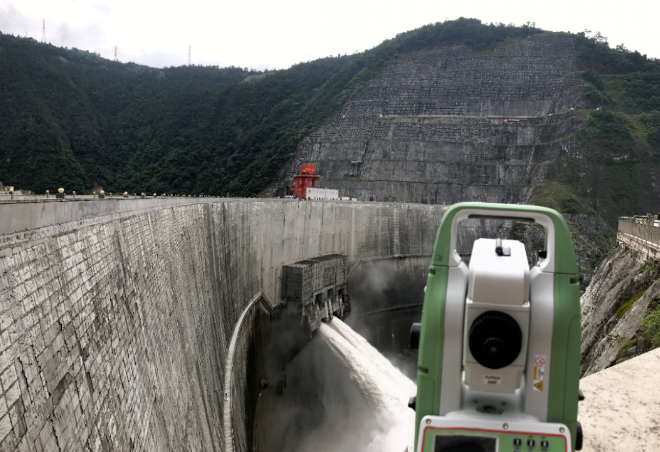 徠卡TZ05全站儀拱壩弦長觀測(cè),賦能水電大壩防洪